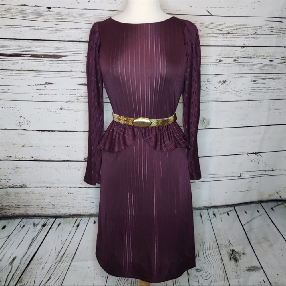 80's Sheer Peplum Dress
